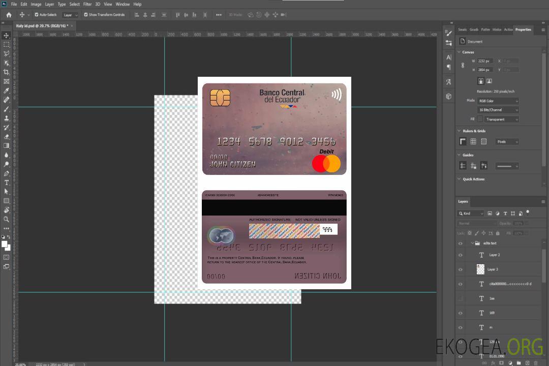 Mastercard de la Banque centrale de l'Équateur template Mastercard de la Banque centrale de l'Équateur template